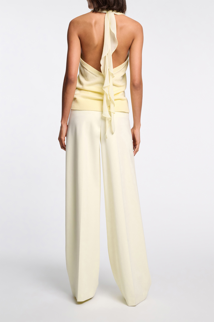 Dorothee Schumacher Hose aus Punto Milano mit weitem Bein light lemon