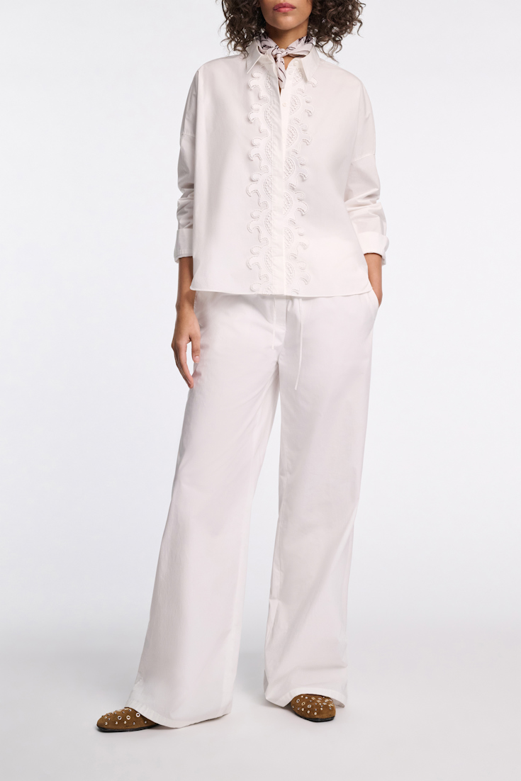 Dorothee Schumacher Hose aus Baumwoll-Popeline pure white