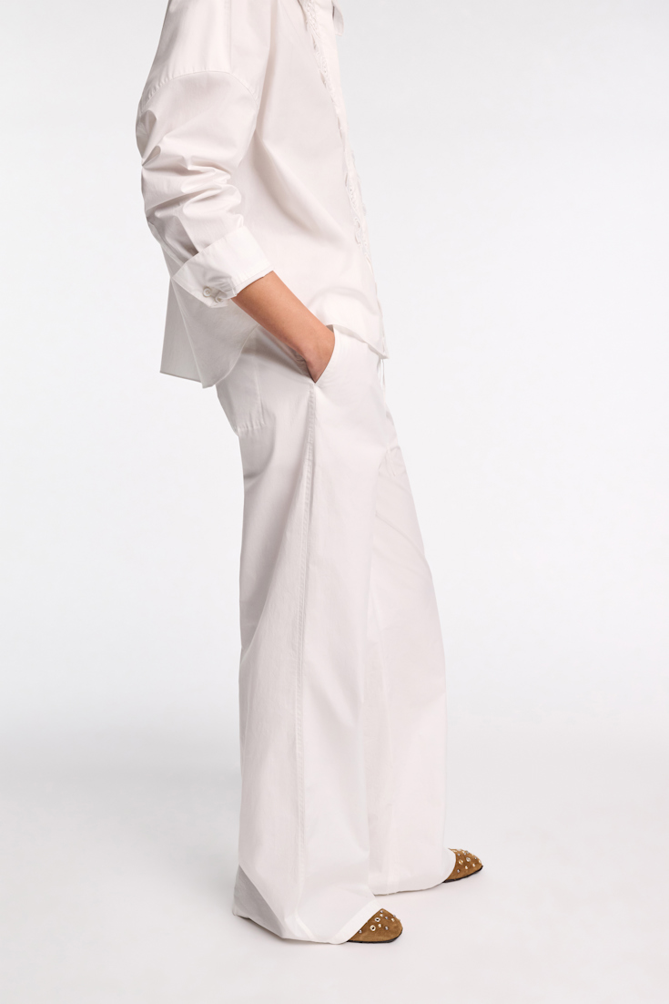 Dorothee Schumacher Hose aus Baumwoll-Popeline pure white