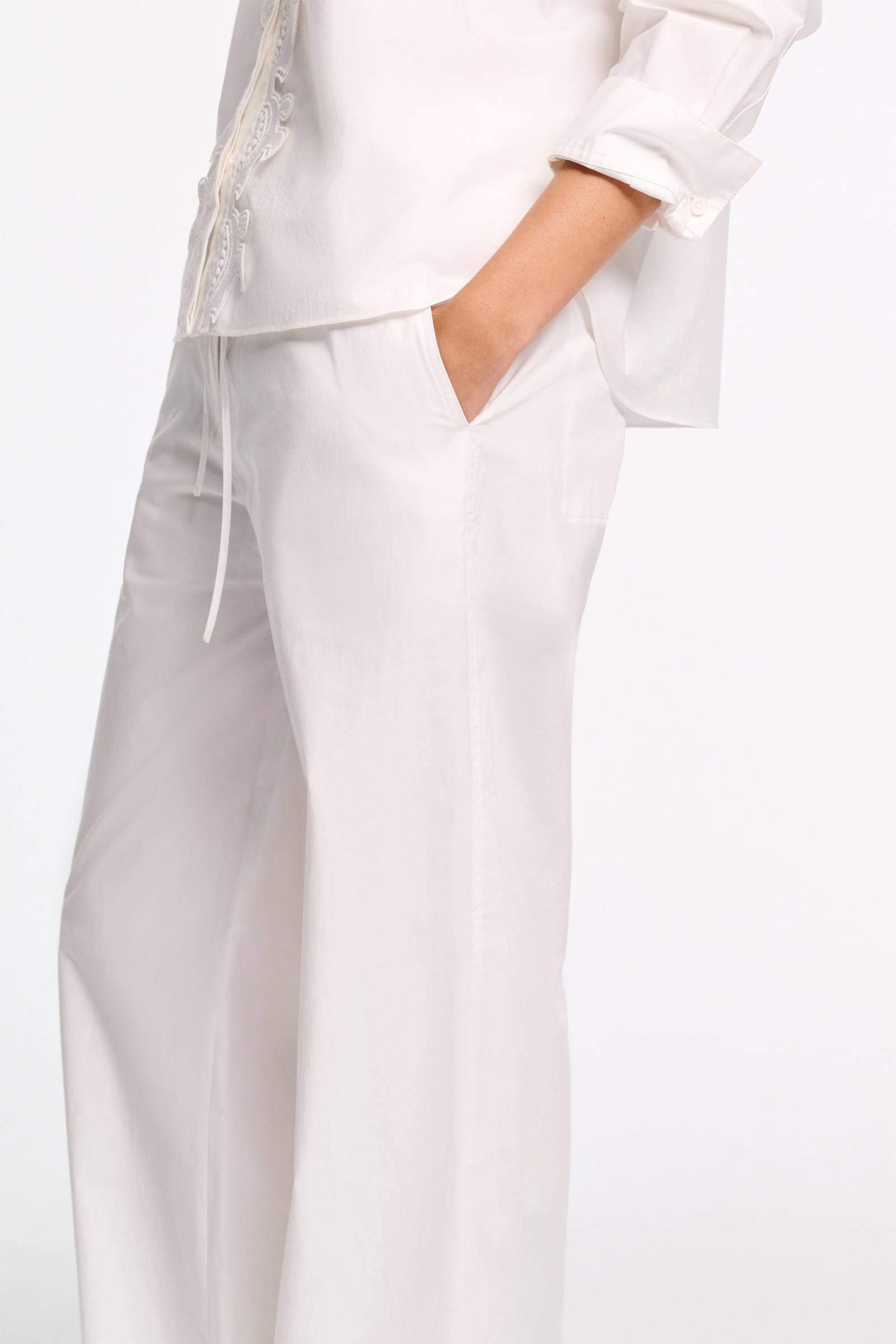 Dorothee Schumacher Hose aus Baumwoll-Popeline pure white