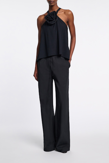 Dorothee Schumacher Hose aus Baumwoll-Popeline pure black