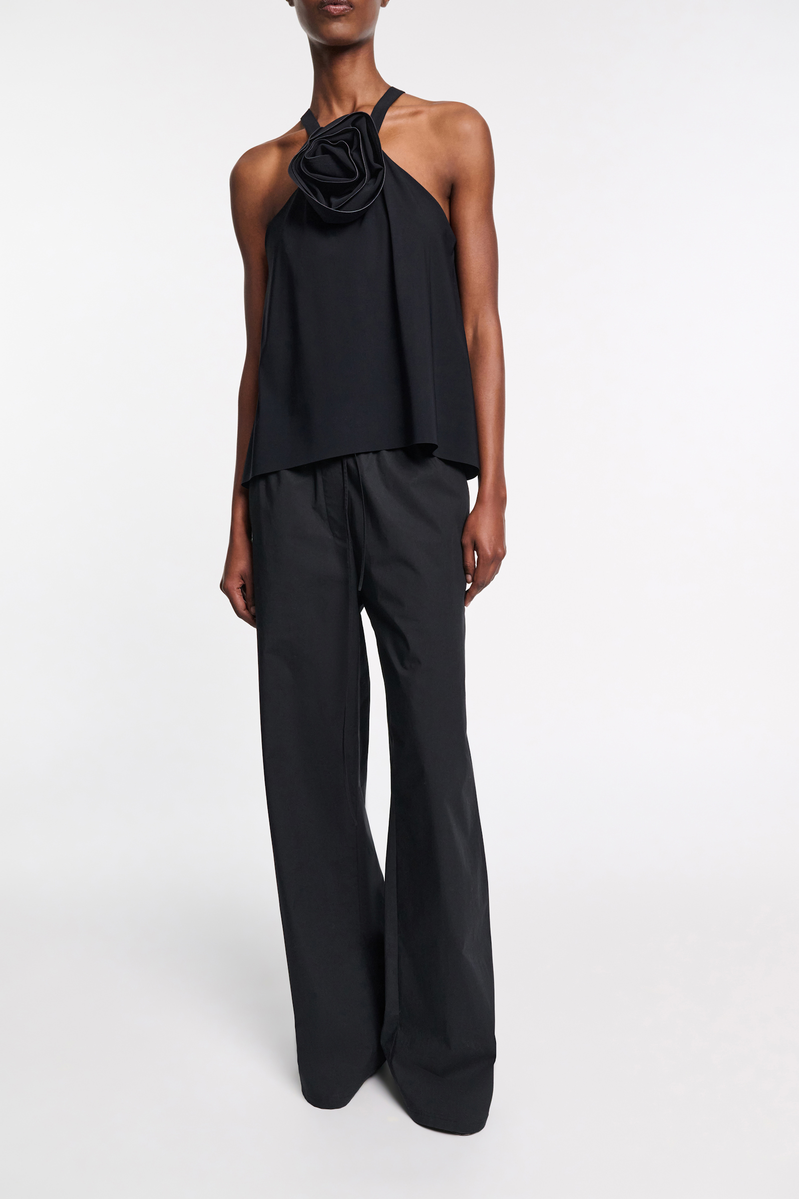 Dorothee Schumacher Relaxed cotton poplin pants pure black