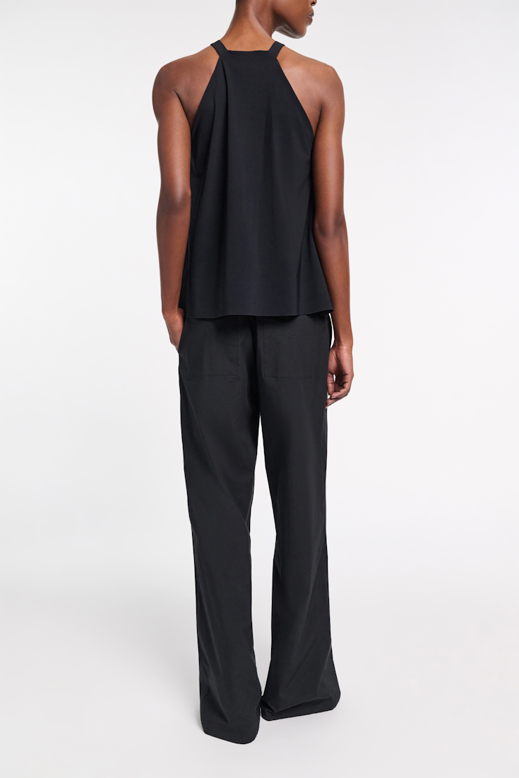 Dorothee Schumacher Relaxed cotton poplin pants pure black