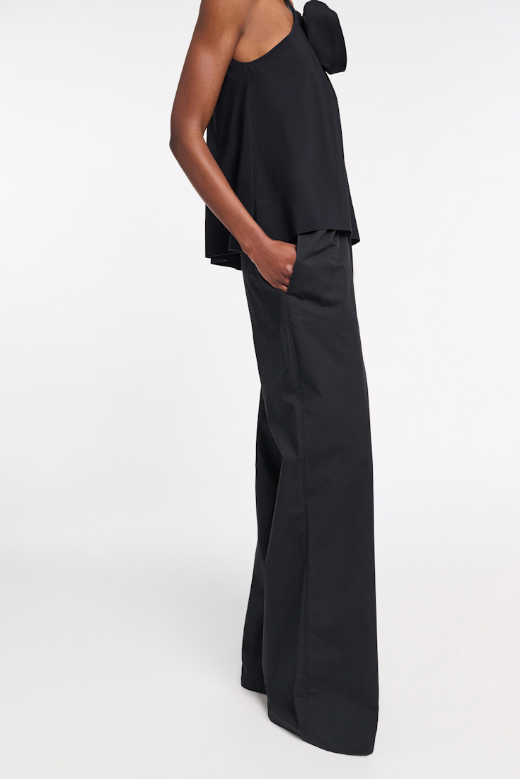 Dorothee Schumacher Relaxed cotton poplin pants pure black