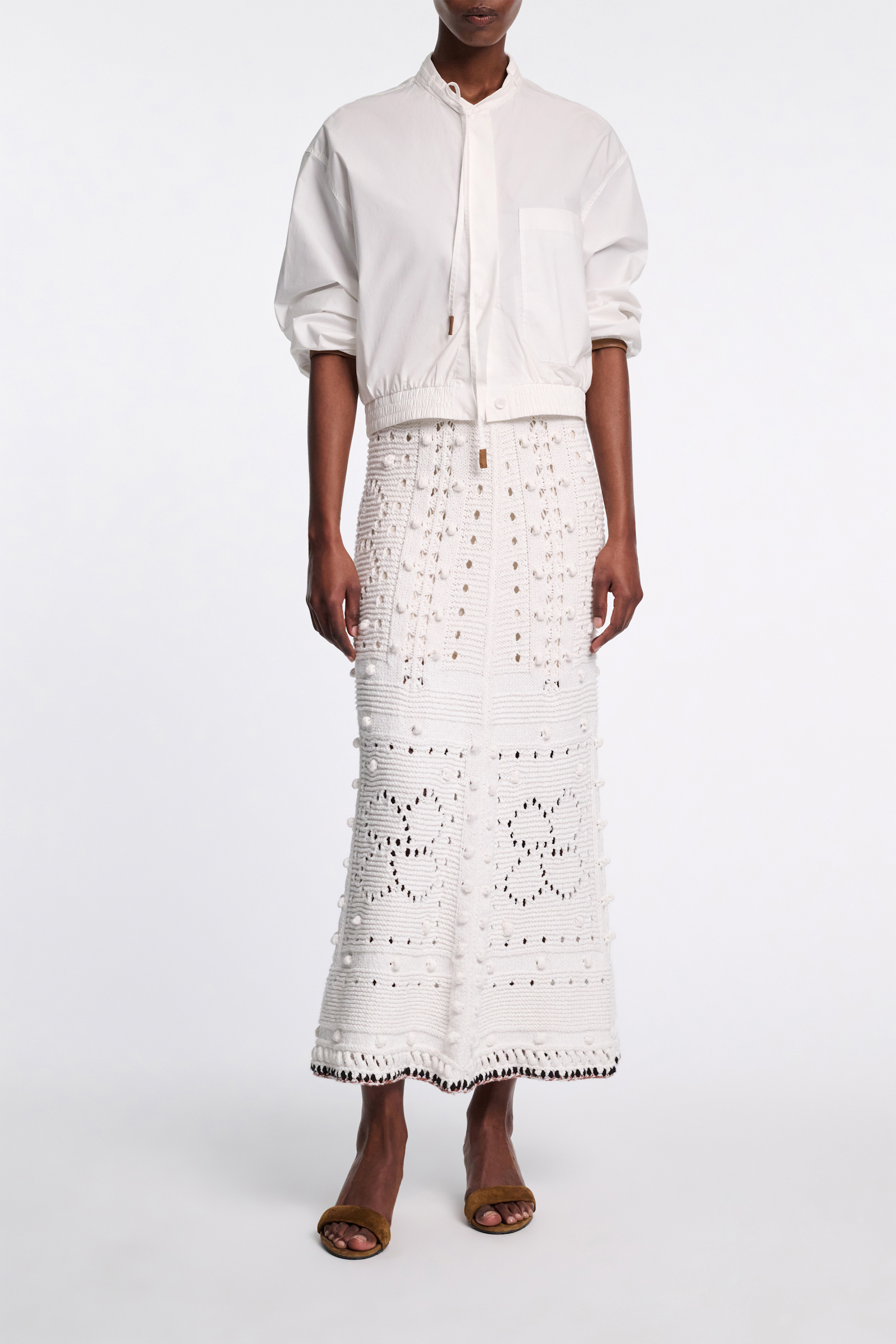 Dorothee Schumacher Blouson Bluse aus Baumwoll-Popeline pure white