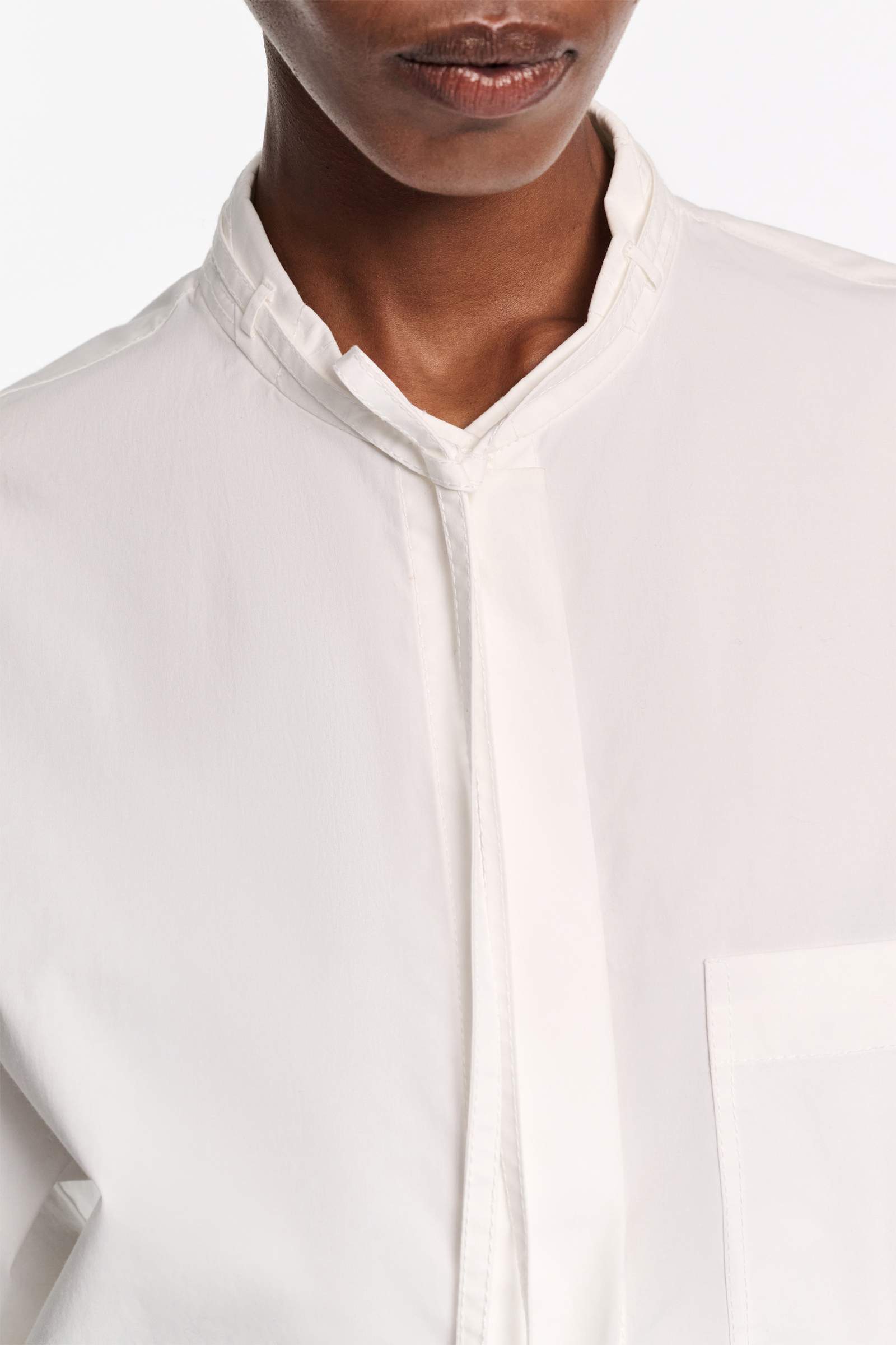 Dorothee Schumacher Blouson Bluse aus Baumwoll-Popeline pure white