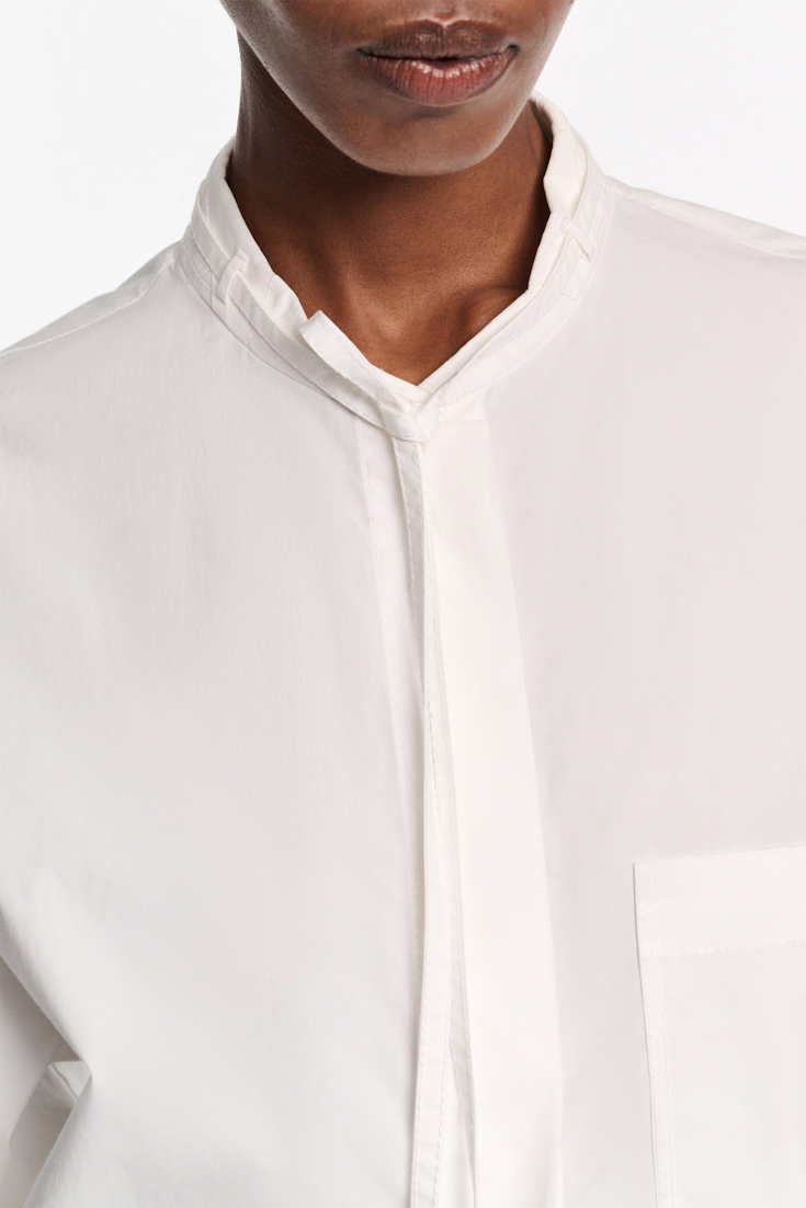 Dorothee Schumacher Blouson Bluse aus Baumwoll-Popeline pure white