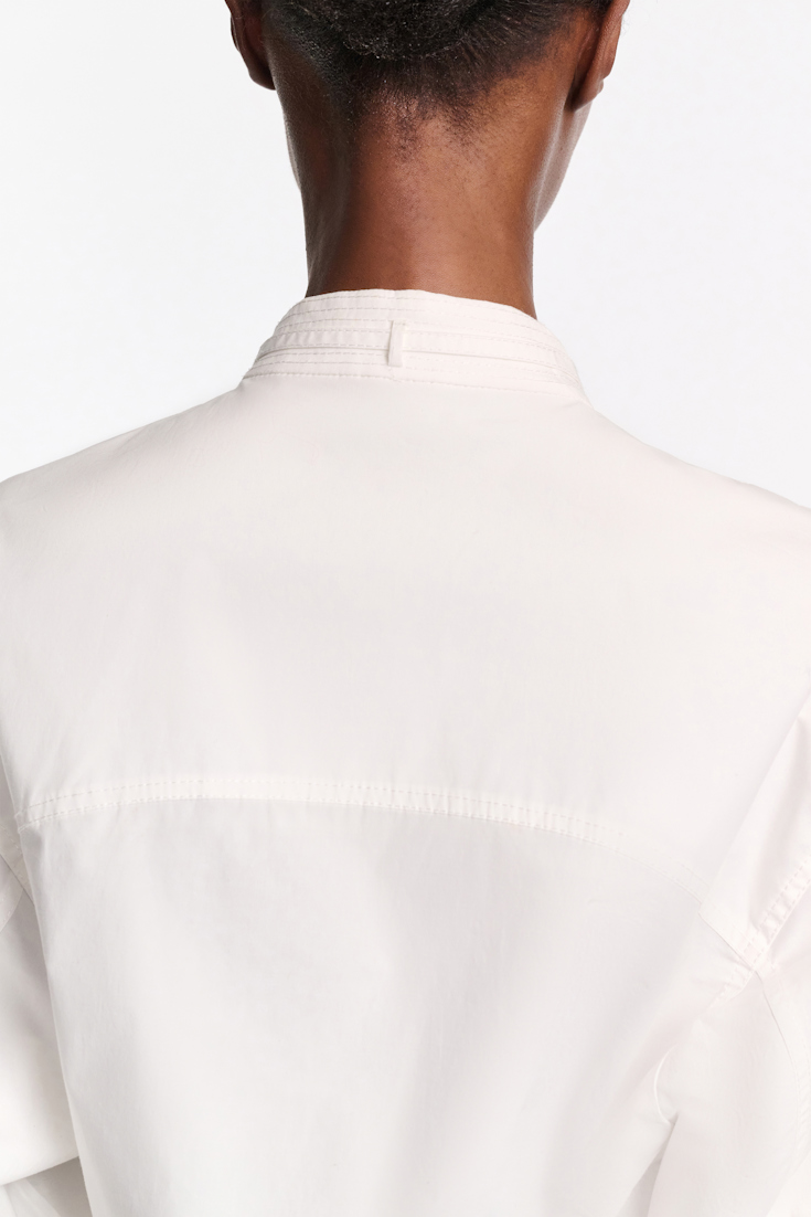 Dorothee Schumacher Blouson Bluse aus Baumwoll-Popeline pure white
