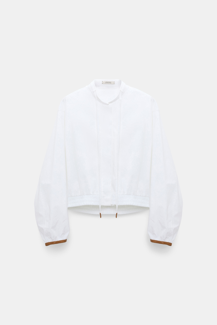 Dorothee Schumacher Blouson Bluse aus Baumwoll-Popeline pure white