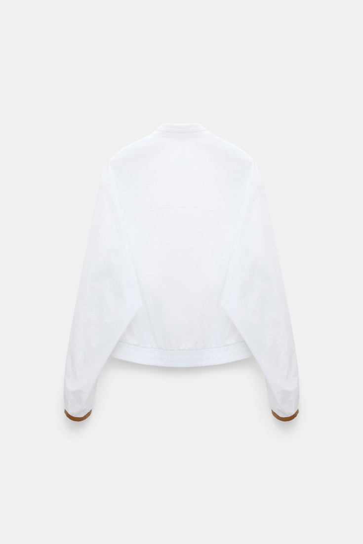 Dorothee Schumacher Blouson Bluse aus Baumwoll-Popeline pure white