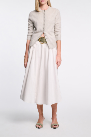 POPLIN POWER skirt Dorothee Schumacher Midi-Rock aus Baumwoll-Popeline pure white