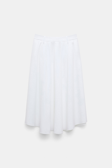 POPLIN POWER skirt Dorothee Schumacher Midi-Rock aus Baumwoll-Popeline pure white