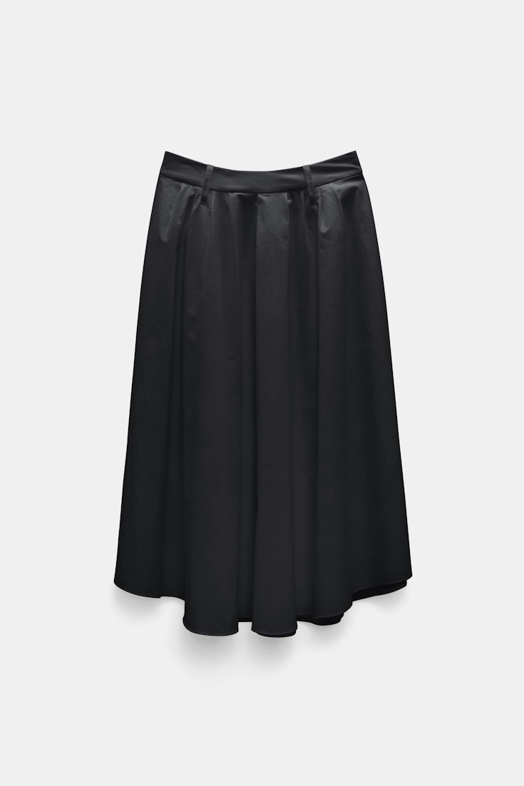 Dorothee Schumacher Midi-Rock aus Baumwoll-Popeline pure black