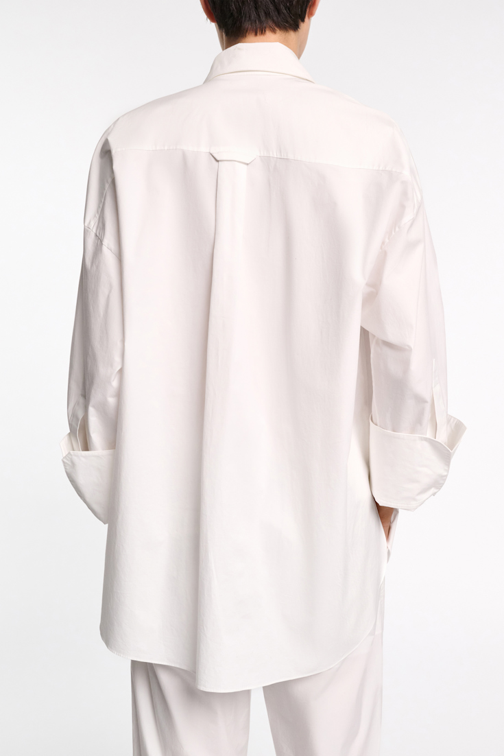 Dorothee Schumacher Bluse mit Maxi-Blumenbrosche pure white