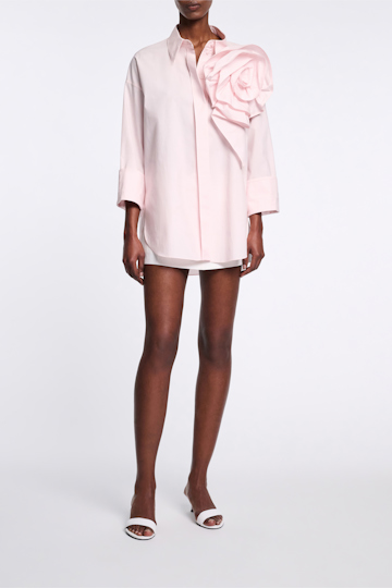 Dorothee Schumacher Bluse mit Maxi-Blumenbrosche light rose