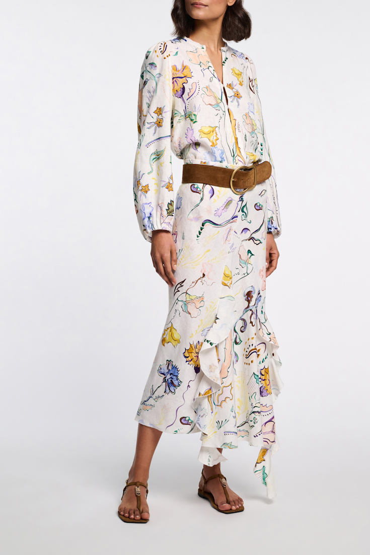 Dorothee Schumacher Rock aus Leinen mit Signature-Print Fairy Flower Print