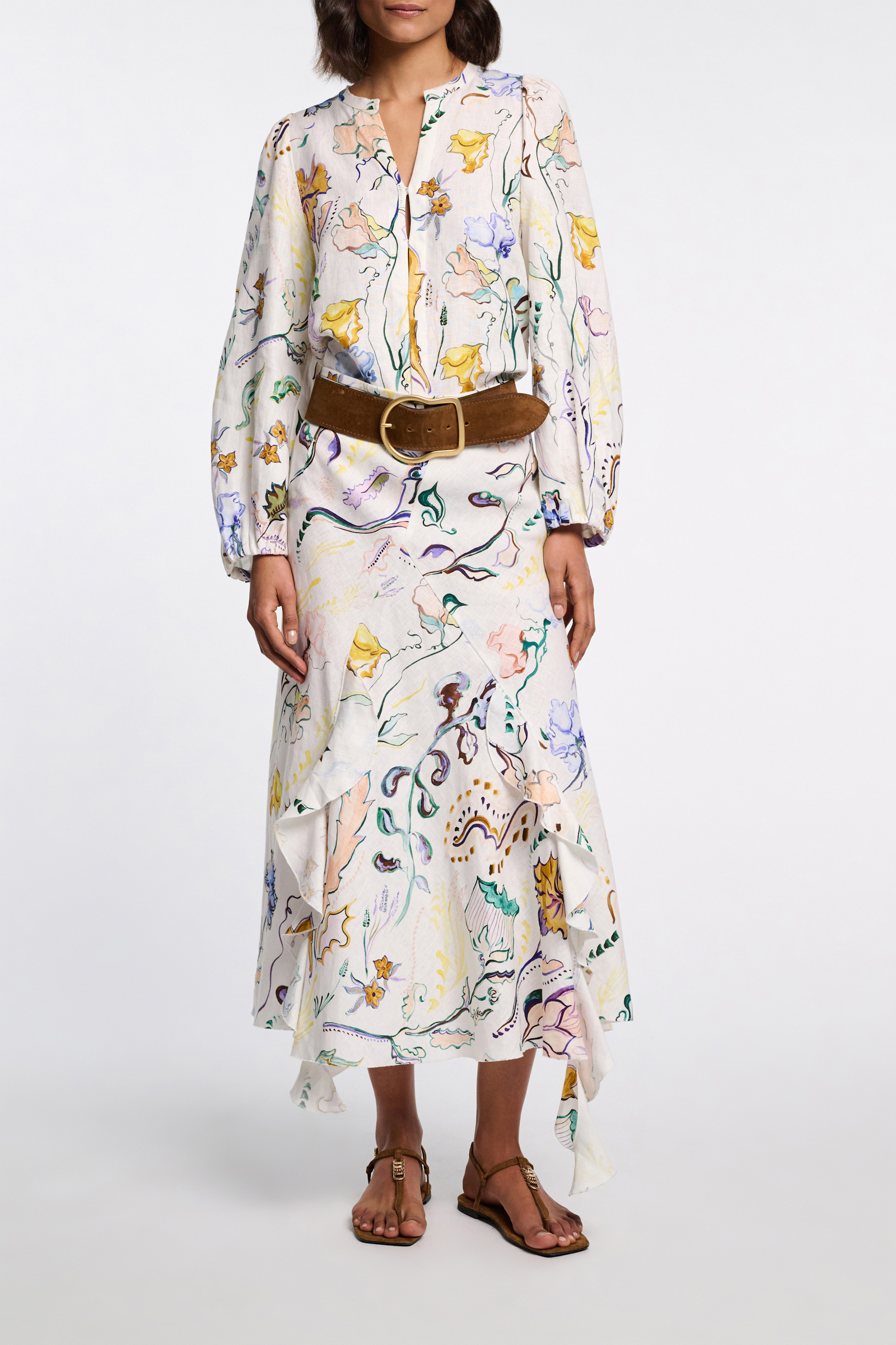 Dorothee Schumacher Rock aus Leinen mit Signature-Print Fairy Flower Print