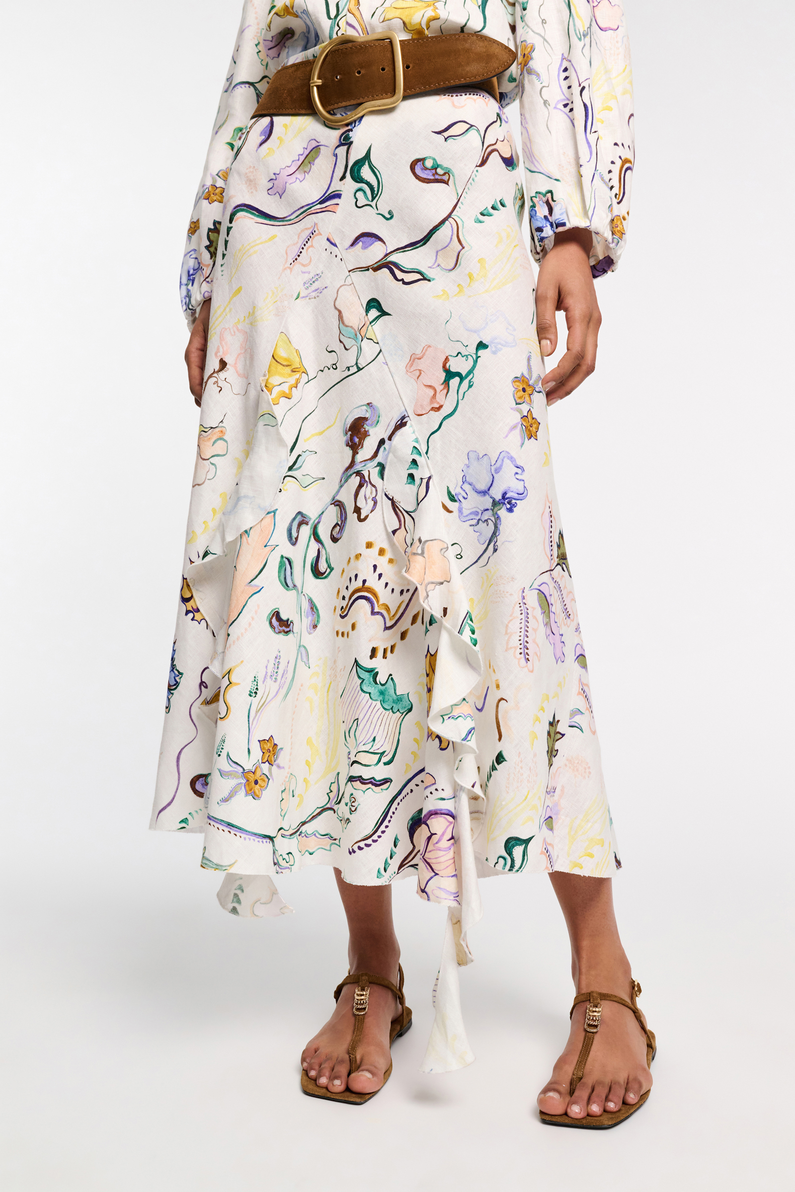Dorothee Schumacher Rock aus Leinen mit Signature-Print Fairy Flower Print
