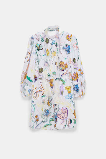 Dorothee Schumacher Shift Kleid aus Leinen mit Signature-Print Fairy Flower Print