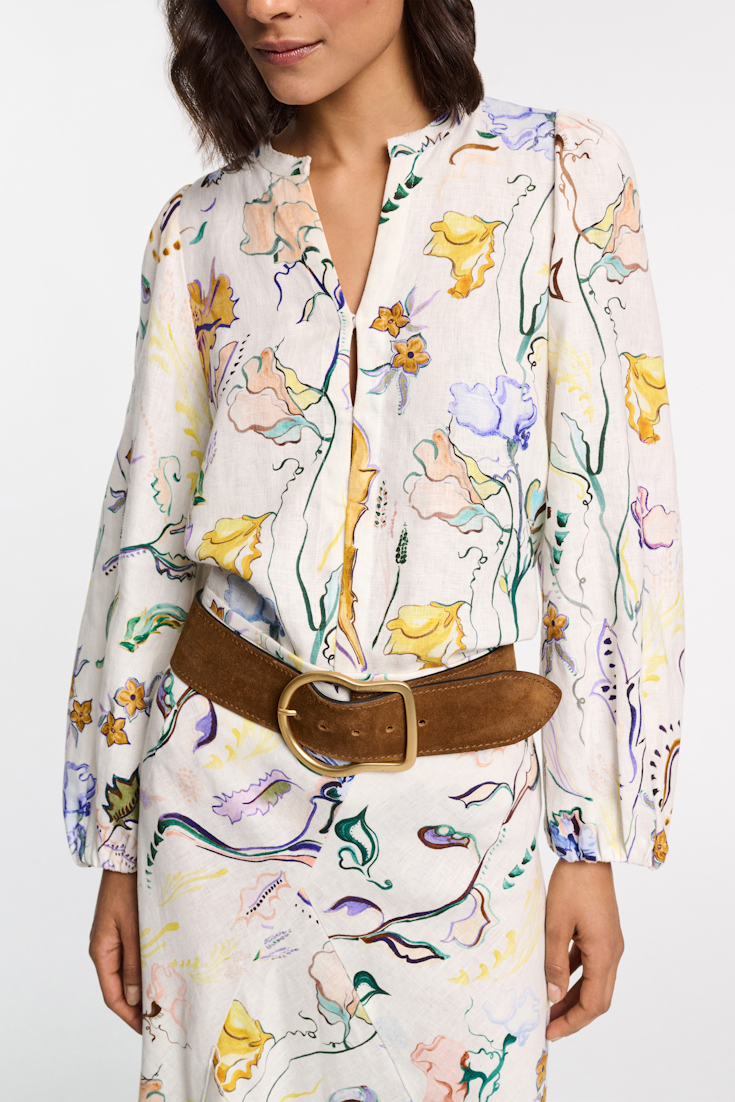 Dorothee Schumacher Bluse aus Leinen mit Signature-Print Fairy Flower Print