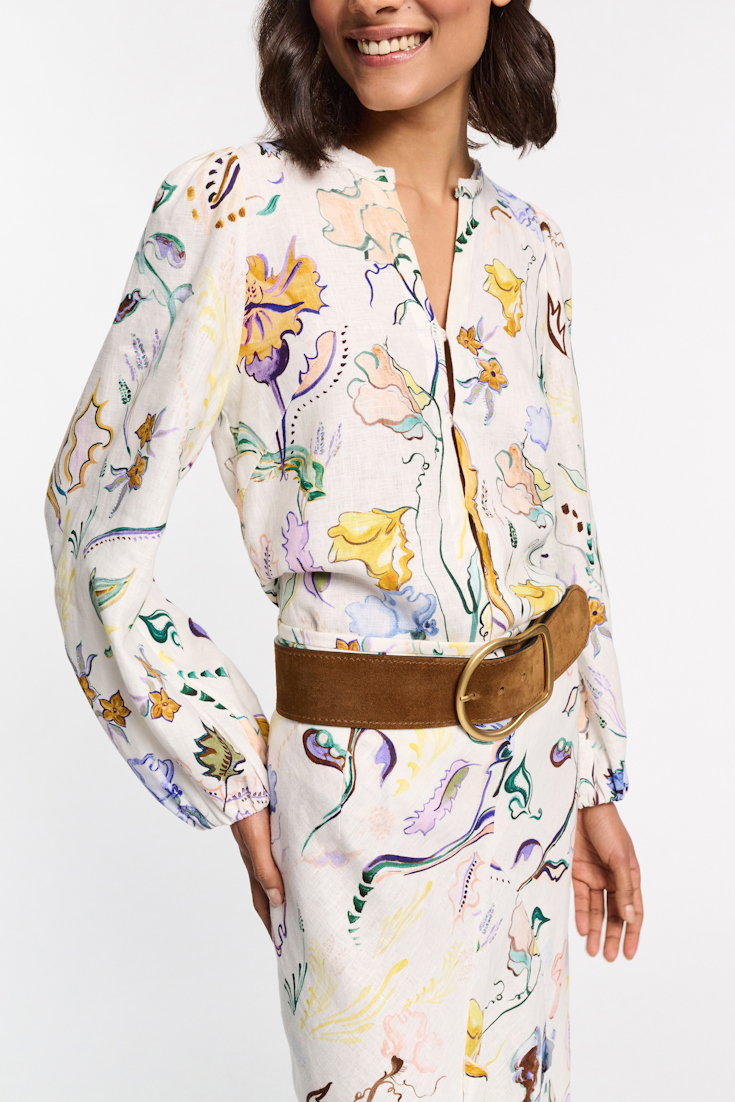 Dorothee Schumacher Bluse aus Leinen mit Signature-Print Fairy Flower Print