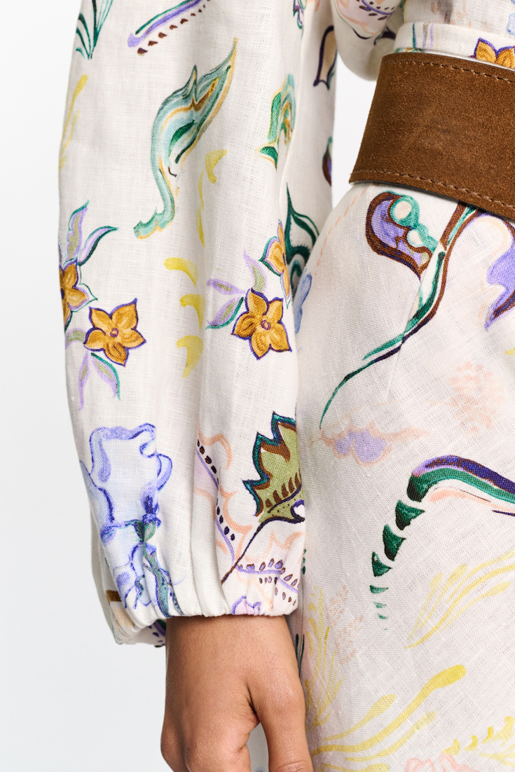 Dorothee Schumacher Bluse aus Leinen mit Signature-Print Fairy Flower Print