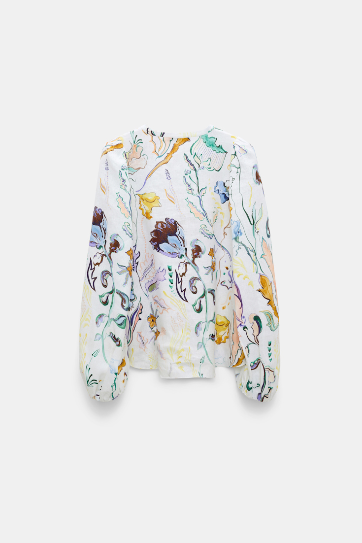 Dorothee Schumacher Bluse aus Leinen mit Signature-Print Fairy Flower Print