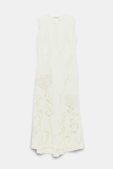 Dorothee Schumacher Armelloses Midi-Kleid aus besticktem Leinen camellia white