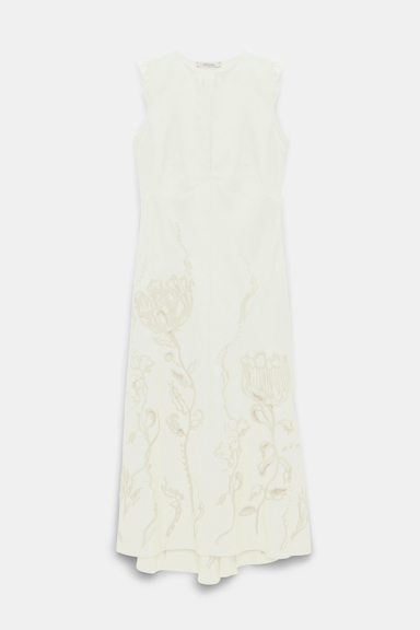 Dorothee Schumacher Armelloses Midi-Kleid aus besticktem Leinen camellia white