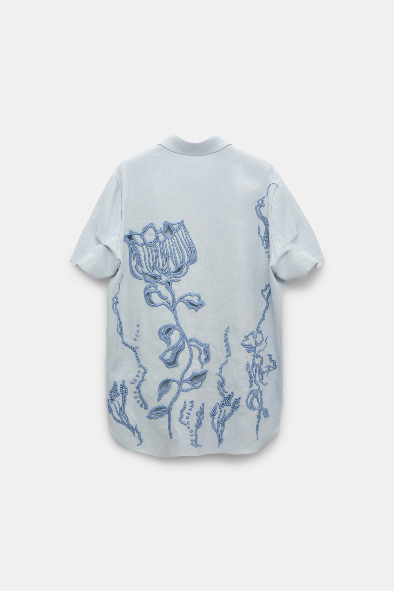 Dorothee Schumacher Bluse aus besticktem Leinen whispering blue