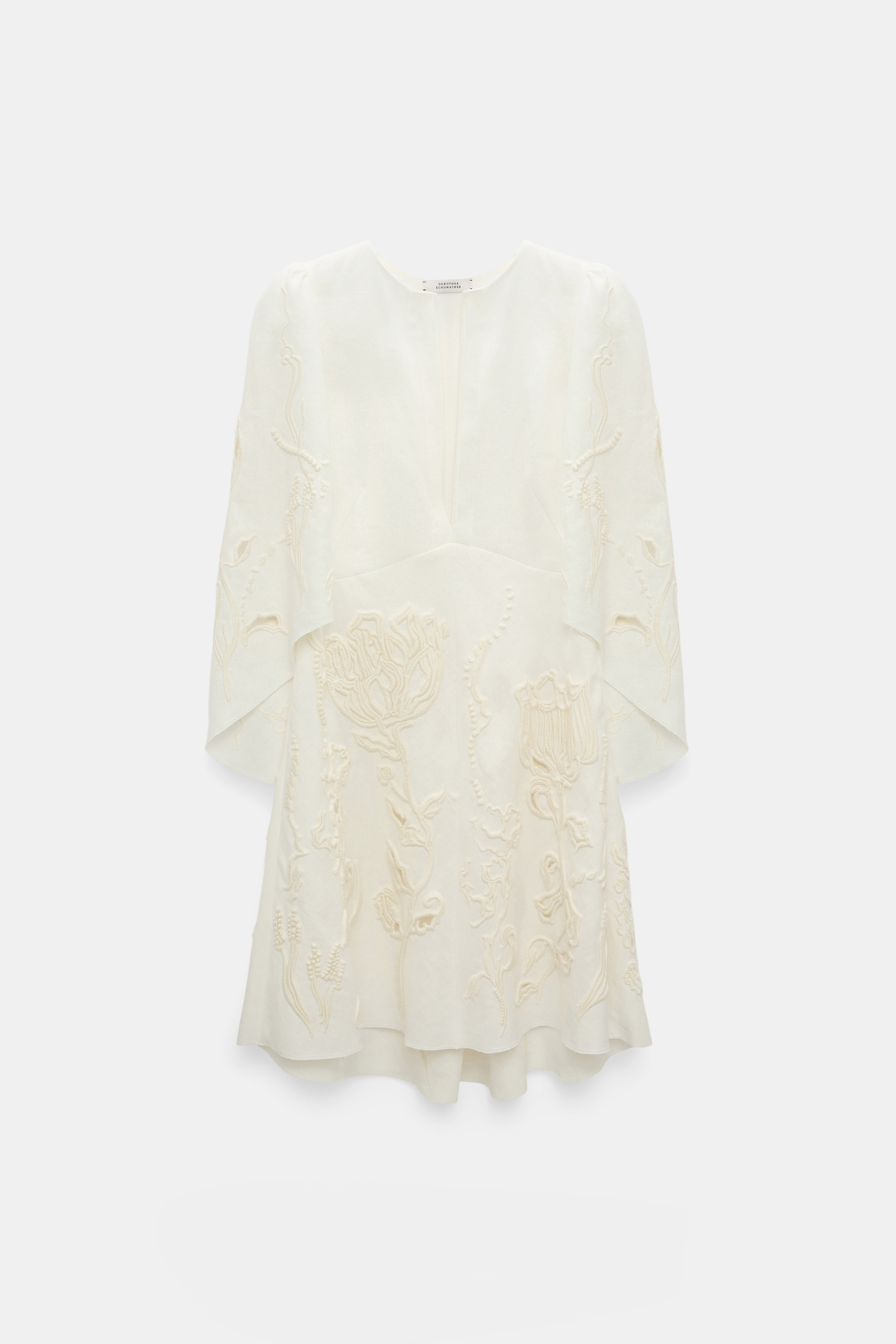Dorothee Schumacher Kurzes Kleid aus besticktem Leinen camellia white