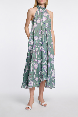 Dorothee Schumacher Halterneck-Kleid aus Ramie mit Signature Print wicked flower allover