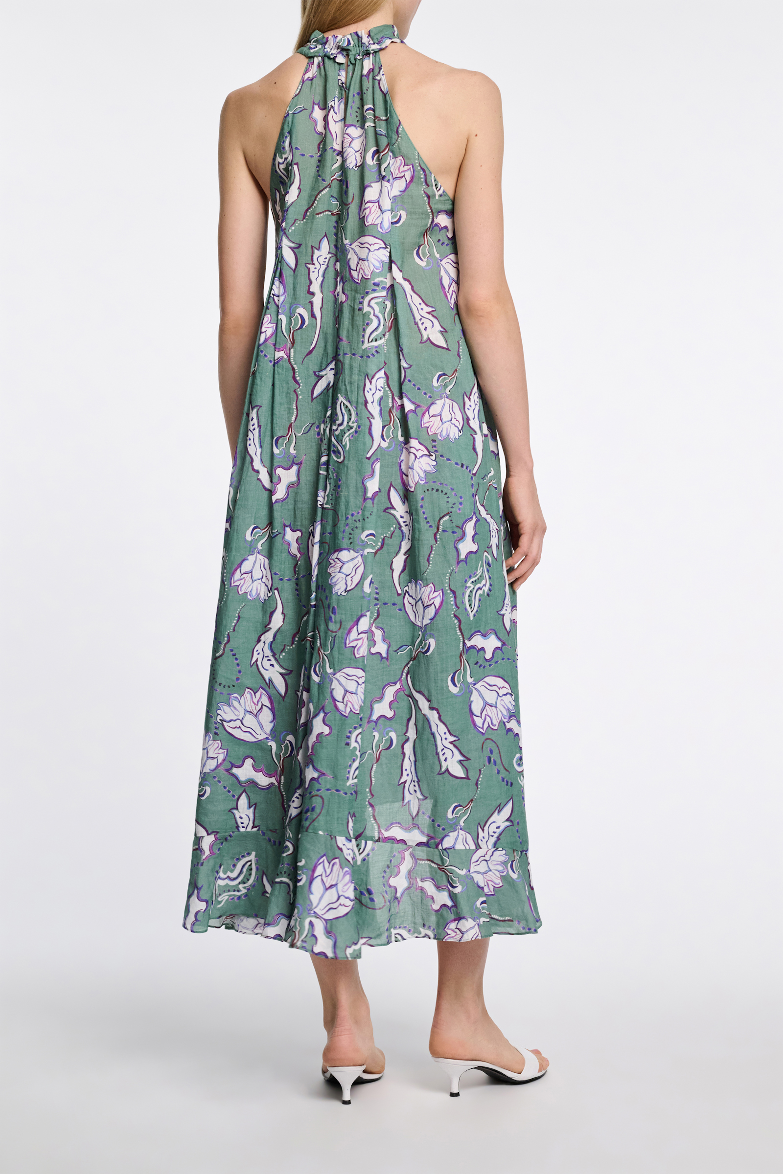 Dorothee Schumacher Halterneck-Kleid aus Ramie mit Signature Print wicked flower allover