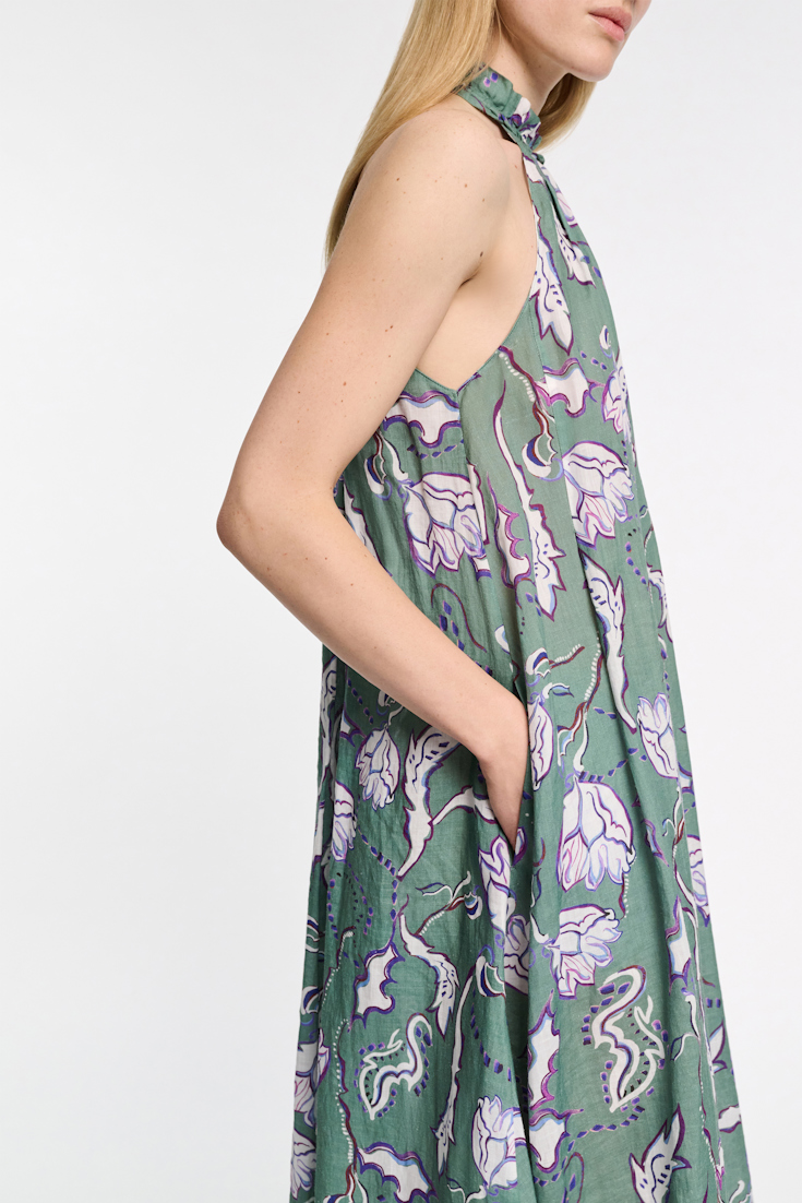 Dorothee Schumacher Halterneck-Kleid aus Ramie mit Signature Print wicked flower allover