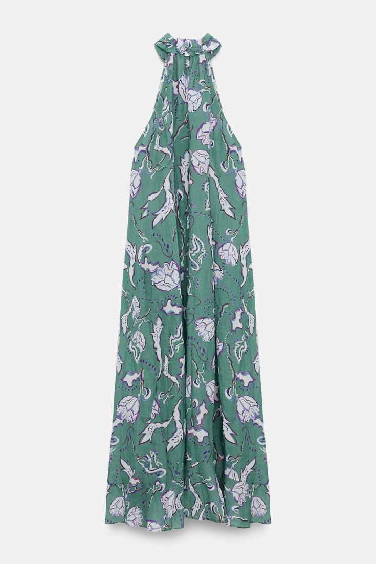 Dorothee Schumacher Halterneck-Kleid aus Ramie mit Signature Print wicked flower allover