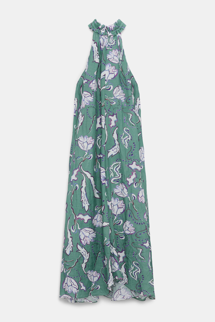Dorothee Schumacher Halterneck-Kleid aus Ramie mit Signature Print wicked flower allover