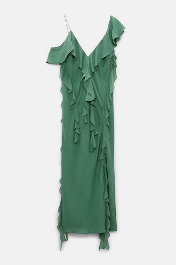 Dorothee Schumacher Slip-Dress mit Volants jade