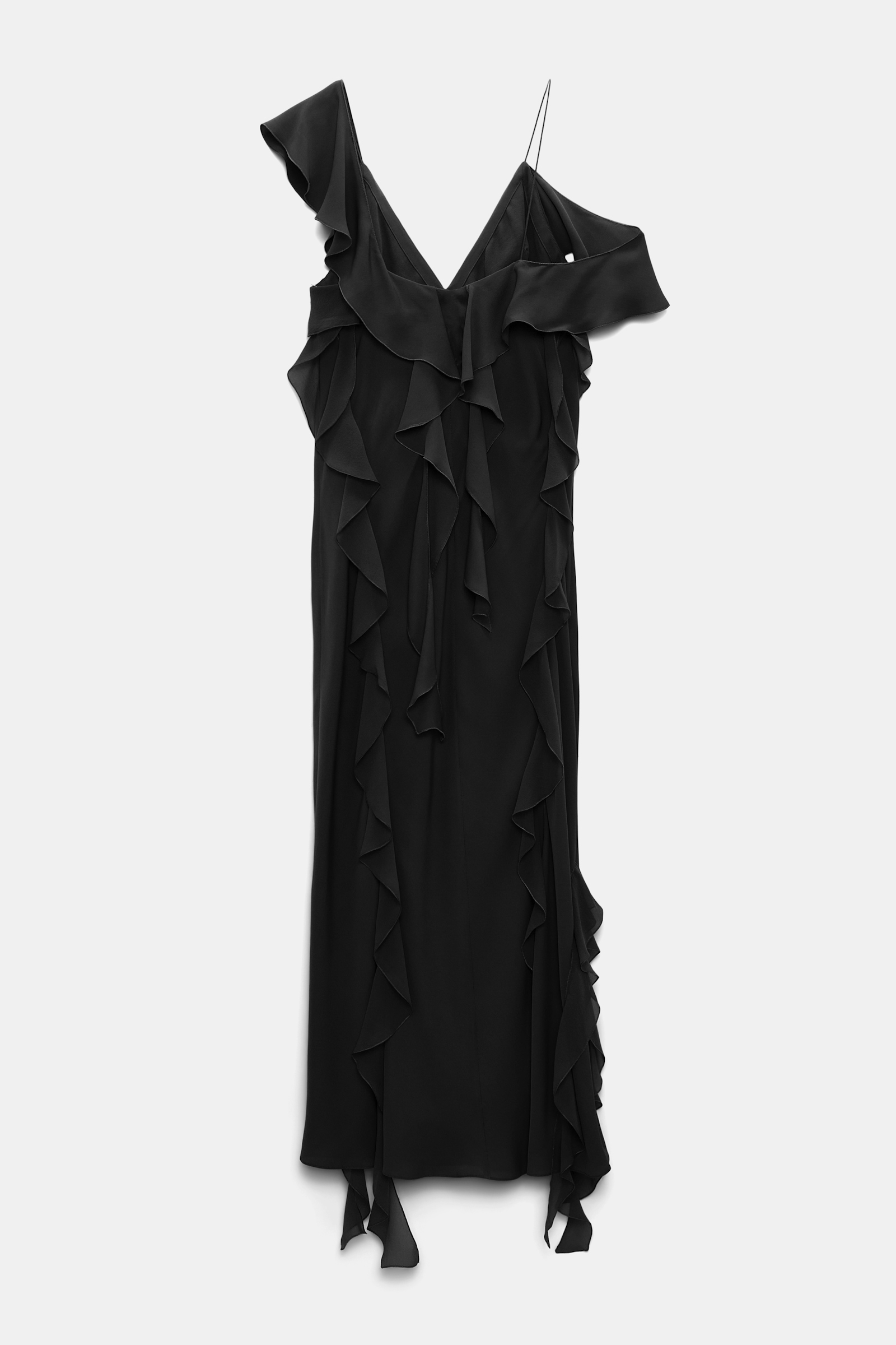 Dorothee Schumacher Silk georgette dress with ruffles pure black