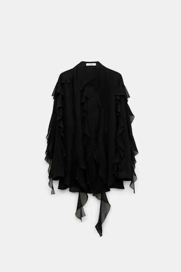 Dorothee Schumacher Bluse mit Volants pure black