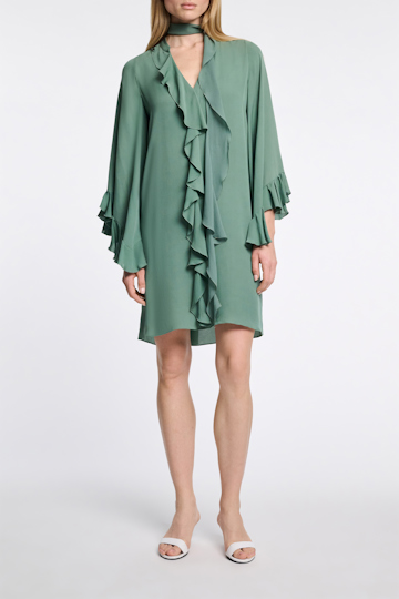 Dorothee Schumacher Kurzes Kleid mit Volant-Details jade