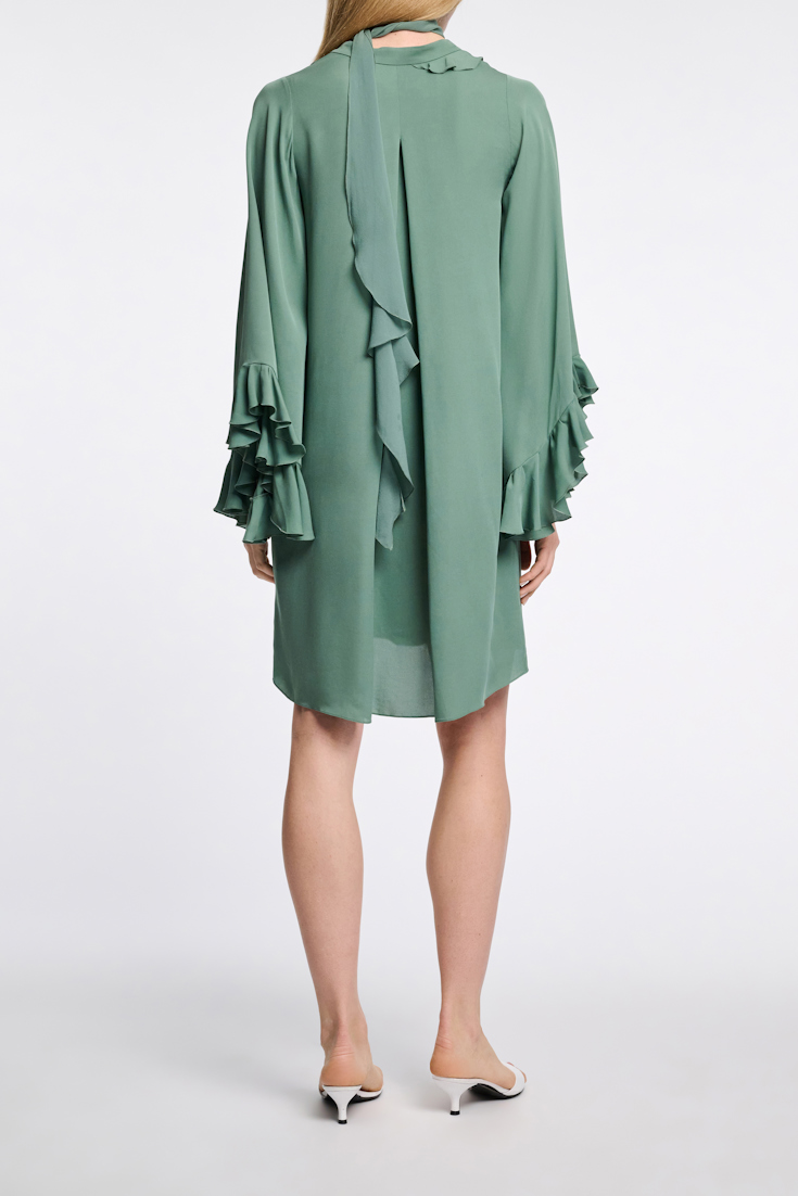 Dorothee Schumacher Kurzes Kleid mit Volant-Details jade