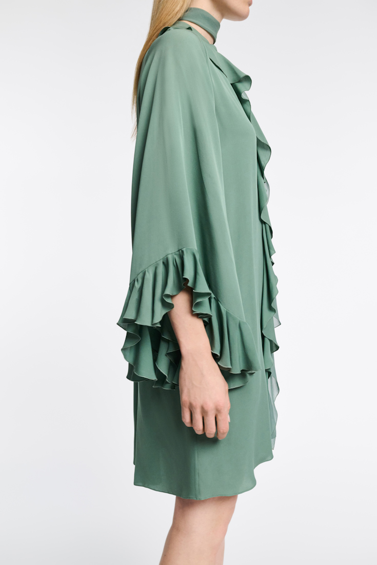Dorothee Schumacher Kurzes Kleid mit Volant-Details jade