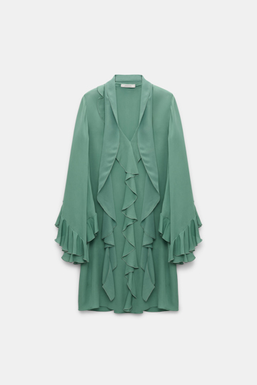 Dorothee Schumacher Kurzes Kleid mit Volant-Details jade