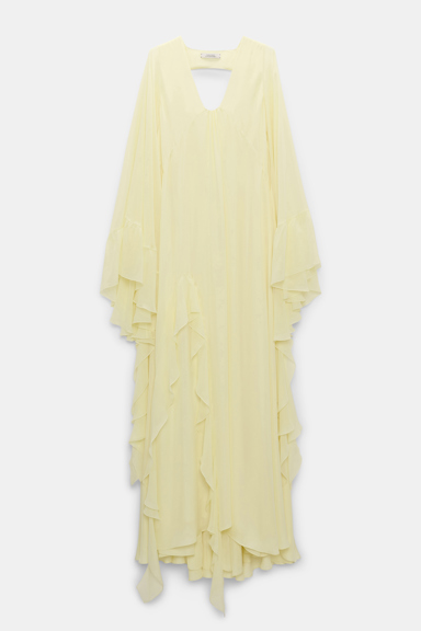 Dorothee Schumacher Maxikleid mit tiefem Rückenausschnitt light lemon