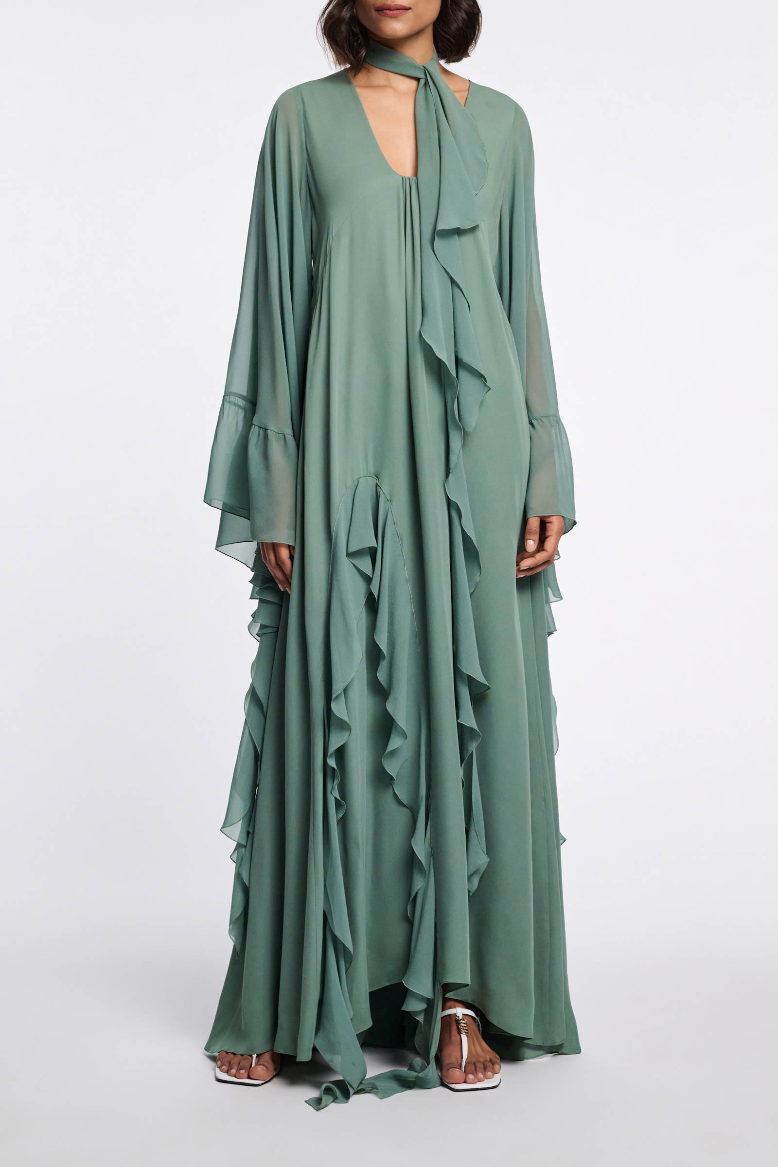 Dorothee Schumacher Maxikleid mit tiefem Rückenausschnitt jade