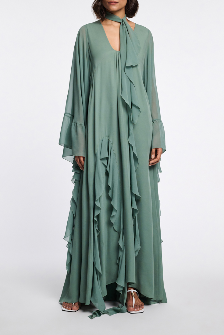 Dorothee Schumacher Maxikleid mit tiefem Rückenausschnitt jade