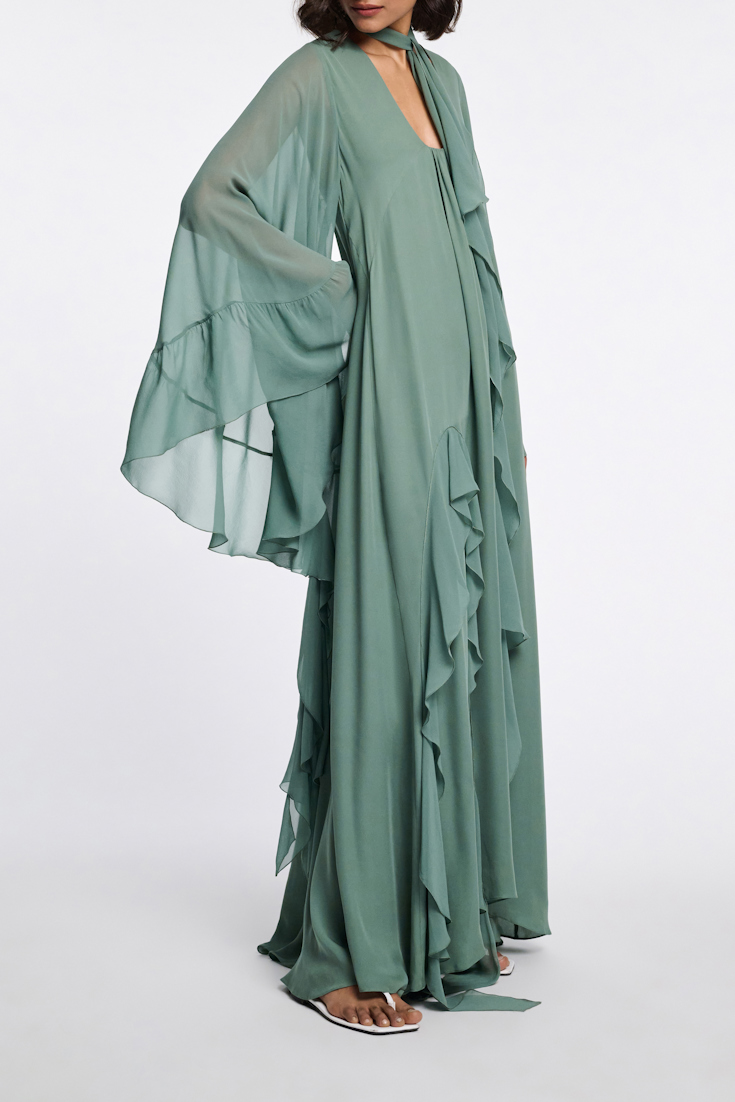Dorothee Schumacher Maxikleid mit tiefem Rückenausschnitt jade