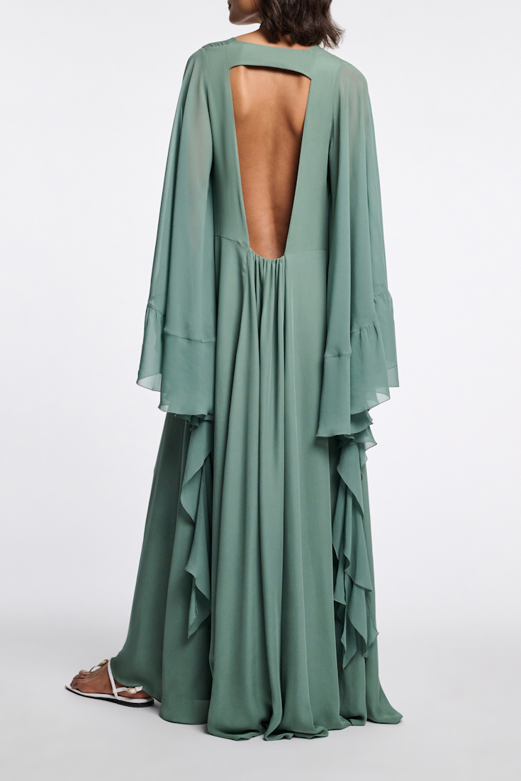 Dorothee Schumacher Maxikleid mit tiefem Rückenausschnitt jade