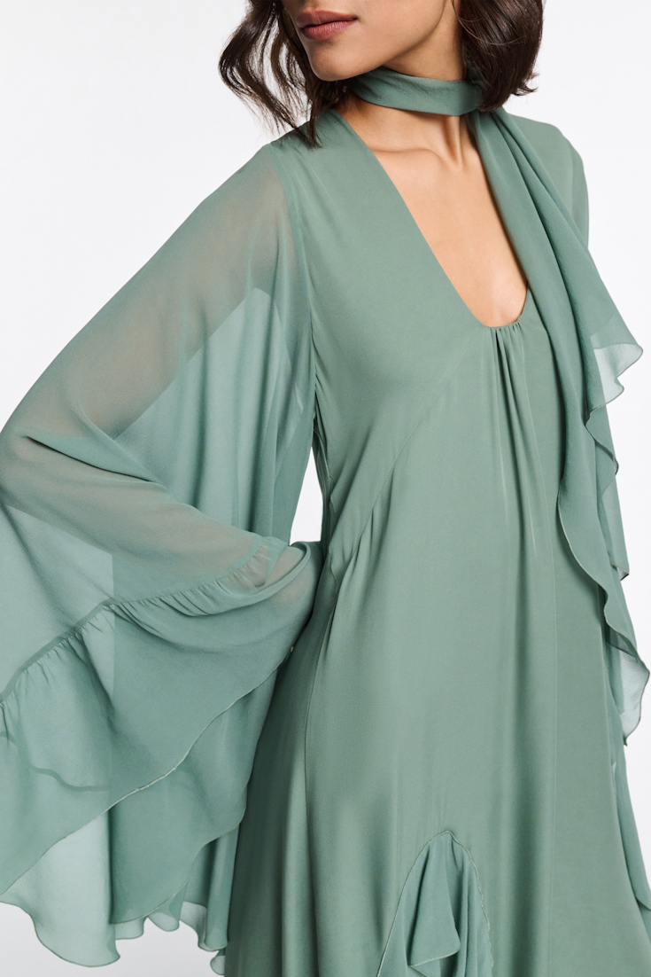 Dorothee Schumacher Maxikleid mit tiefem Rückenausschnitt jade