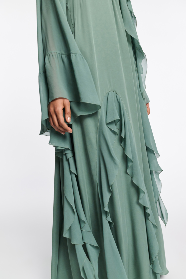 Dorothee Schumacher Maxikleid mit tiefem Rückenausschnitt jade